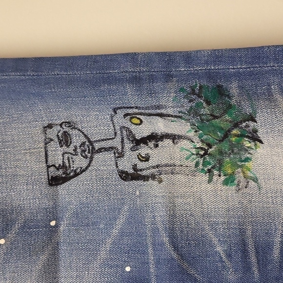 MANGO Denim & Tees Ripped Hand painted Jeans👖  in size 30 - Picture 4 of 16